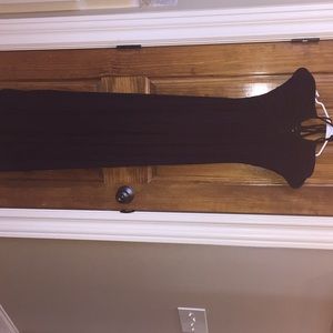 Black long halter dress
